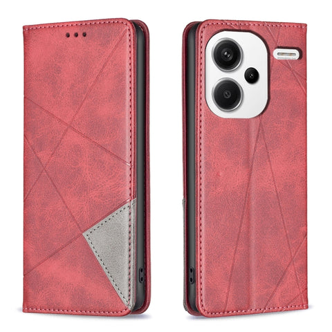 Rhombus Texture Magnetic Leather Phone Case, For Xiaomi Redmi Note 13 Pro+ 5G, For Xiaomi Redmi Note 13 Pro 5G, For Xiaomi 13T / 13T Pro / Redmi K60 Ultra, For Xiaomi Redmi K70 / K70 Pro, For Xiaomi Redmi 12 4G, For Xiaomi Poco F5 5G / Redmi Note 12 Tu...