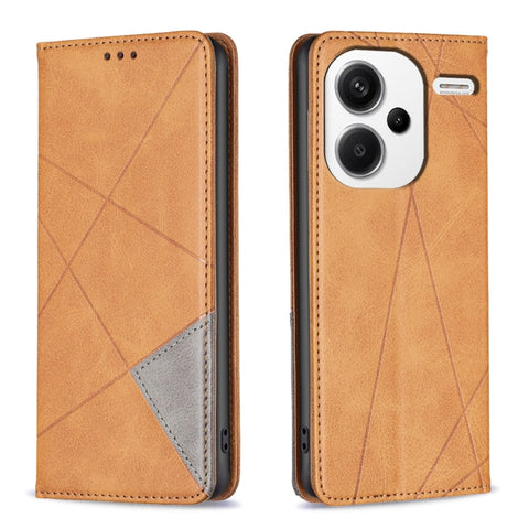 Rhombus Texture Magnetic Leather Phone Case, For Xiaomi Redmi Note 13 Pro+ 5G, For Xiaomi Redmi Note 13 Pro 5G, For Xiaomi 13T / 13T Pro / Redmi K60 Ultra, For Xiaomi Redmi K70 / K70 Pro, For Xiaomi Redmi 12 4G, For Xiaomi Poco F5 5G / Redmi Note 12 Tu...