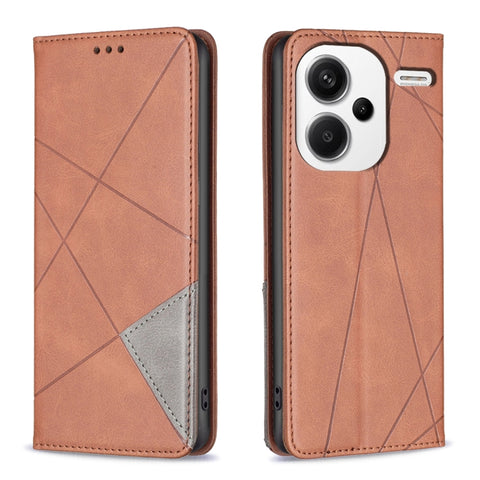 Rhombus Texture Magnetic Leather Phone Case, For Xiaomi Redmi Note 13 Pro+ 5G, For Xiaomi Redmi Note 13 Pro 5G, For Xiaomi 13T / 13T Pro / Redmi K60 Ultra, For Xiaomi Redmi K70 / K70 Pro, For Xiaomi Redmi 12 4G, For Xiaomi Poco F5 5G / Redmi Note 12 Tu...