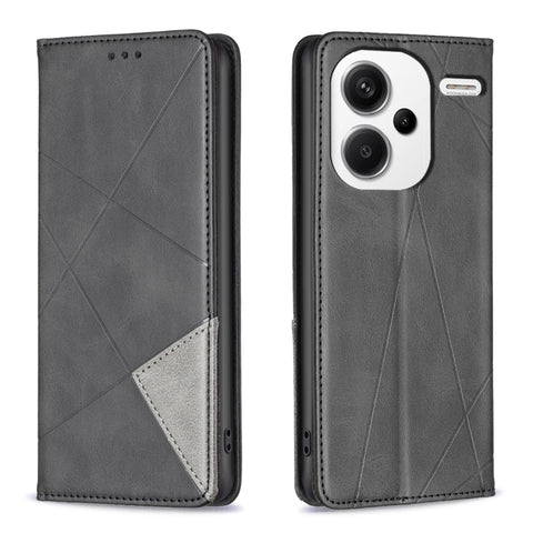 Rhombus Texture Magnetic Leather Phone Case, For Xiaomi Redmi Note 13 Pro+ 5G, For Xiaomi Redmi Note 13 Pro 5G, For Xiaomi 13T / 13T Pro / Redmi K60 Ultra, For Xiaomi Redmi K70 / K70 Pro, For Xiaomi Redmi 12 4G, For Xiaomi Poco F5 5G / Redmi Note 12 Tu...