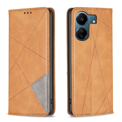 Rhombus Texture Magnetic Leather Phone Case, For Xiaomi Poco M6 4G / Redmi 13 4G, For Xiaomi Redmi Note 13 Pro 4G Global, For Xiaomi Poco M6 Pro 4G, For Xiaomi Redmi A3, For Xiaomi Redmi Note 13 4G Global, For Xiaomi Redmi K70E, For Xiaomi Redmi Note 1...
