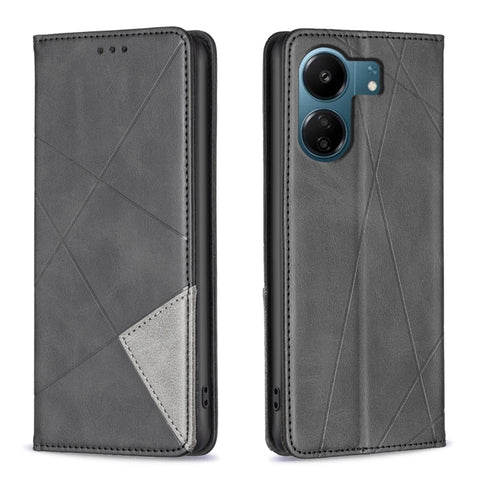 Rhombus Texture Magnetic Leather Phone Case, For Xiaomi Poco M6 4G / Redmi 13 4G, For Xiaomi Redmi Note 13 Pro 4G Global, For Xiaomi Poco M6 Pro 4G, For Xiaomi Redmi A3, For Xiaomi Redmi Note 13 4G Global, For Xiaomi Redmi K70E, For Xiaomi Redmi Note 1...