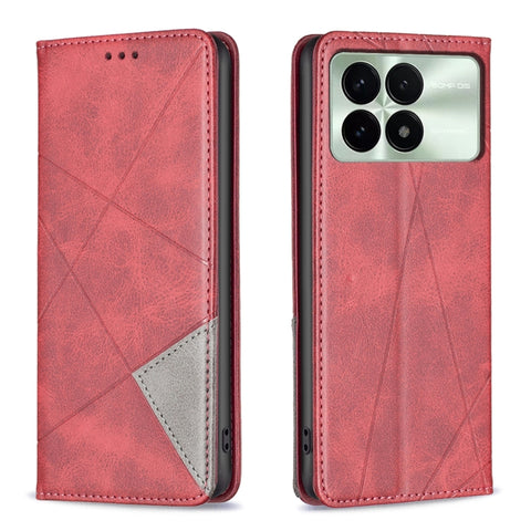 Rhombus Texture Magnetic Leather Phone Case, For Xiaomi Poco M6 4G / Redmi 13 4G, For Xiaomi Redmi Note 13 Pro 4G Global, For Xiaomi Poco M6 Pro 4G, For Xiaomi Redmi A3, For Xiaomi Redmi Note 13 4G Global, For Xiaomi Redmi K70E, For Xiaomi Redmi Note 1...