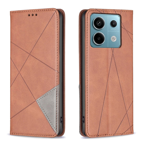 Rhombus Texture Magnetic Leather Phone Case, For Xiaomi Poco M6 4G / Redmi 13 4G, For Xiaomi Redmi Note 13 Pro 4G Global, For Xiaomi Poco M6 Pro 4G, For Xiaomi Redmi A3, For Xiaomi Redmi Note 13 4G Global, For Xiaomi Redmi K70E, For Xiaomi Redmi Note 1...