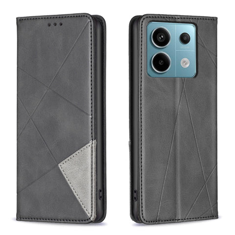 Rhombus Texture Magnetic Leather Phone Case, For Xiaomi Poco M6 4G / Redmi 13 4G, For Xiaomi Redmi Note 13 Pro 4G Global, For Xiaomi Poco M6 Pro 4G, For Xiaomi Redmi A3, For Xiaomi Redmi Note 13 4G Global, For Xiaomi Redmi K70E, For Xiaomi Redmi Note 1...