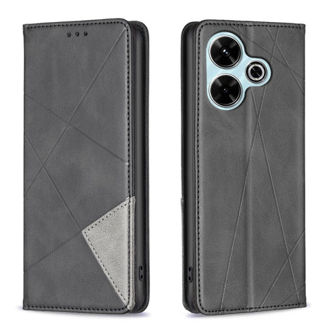 Rhombus Texture Magnetic Leather Phone Case, For Xiaomi Poco M6 4G / Redmi 13 4G, For Xiaomi Redmi Note 13 Pro 4G Global, For Xiaomi Poco M6 Pro 4G, For Xiaomi Redmi A3, For Xiaomi Redmi Note 13 4G Global, For Xiaomi Redmi K70E, For Xiaomi Redmi Note 1...
