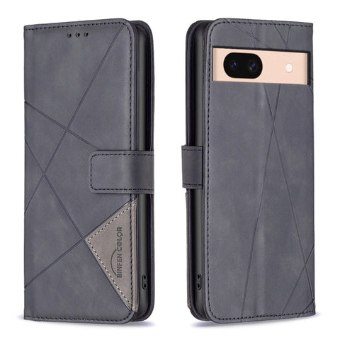 Magnetic Buckle Rhombus Texture Leather Phone Case, For Google Pixel 11a, For Google Pixel 11 / 11 Pro, For Google Pixel 10a, For Google Pixel 9A, For Google Pixel 9 Pro, For Google Pixel 9, For Google Pixel 8a, For Google Pixel 8 Pro