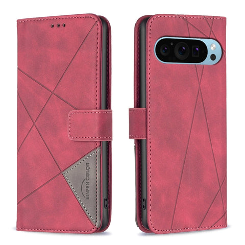 Magnetic Buckle Rhombus Texture Leather Phone Case, For Google Pixel 11a, For Google Pixel 11 / 11 Pro, For Google Pixel 10a, For Google Pixel 9A, For Google Pixel 9 Pro, For Google Pixel 9, For Google Pixel 8a, For Google Pixel 8 Pro