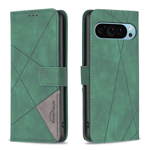 Magnetic Buckle Rhombus Texture Leather Phone Case, For Google Pixel 11a, For Google Pixel 11 / 11 Pro, For Google Pixel 10a, For Google Pixel 9A, For Google Pixel 9 Pro, For Google Pixel 9, For Google Pixel 8a, For Google Pixel 8 Pro