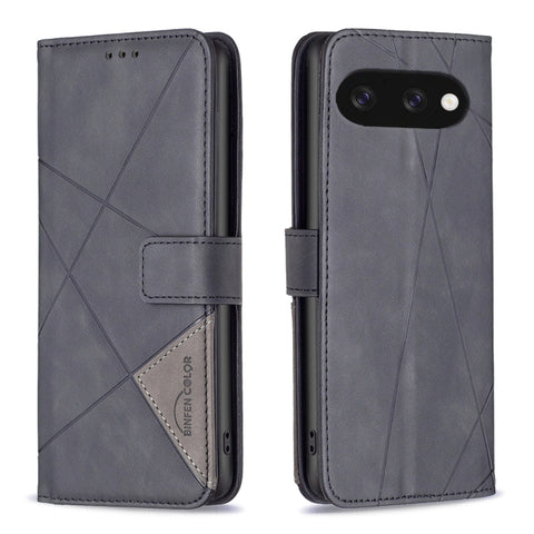 Magnetic Buckle Rhombus Texture Leather Phone Case, For Google Pixel 11a, For Google Pixel 11 / 11 Pro, For Google Pixel 10a, For Google Pixel 9A, For Google Pixel 9 Pro, For Google Pixel 9, For Google Pixel 8a, For Google Pixel 8 Pro