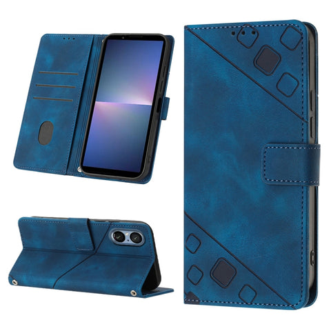 Skin-feel Embossed Leather Phone Case, For Sony Xperia 1 VIII, For Sony Xperia 10 VI, For Sony Xperia 1 VI, For Sony Xperia 5 VI, For Sony Xperia 5 V, For Sony Xperia 1 V, For Sony Xperia 10 V, For Sony Xperia 10 IV