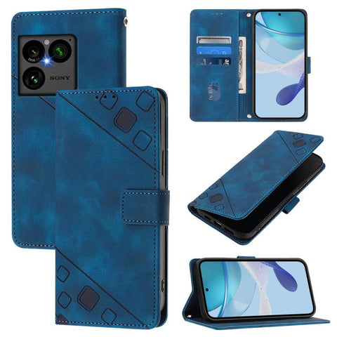 Skin-feel Embossed Leather Phone Case, For Sony Xperia 1 VIII, For Sony Xperia 10 VI, For Sony Xperia 1 VI, For Sony Xperia 5 VI, For Sony Xperia 5 V, For Sony Xperia 1 V, For Sony Xperia 10 V, For Sony Xperia 10 IV
