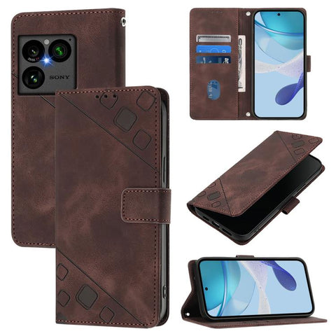 Skin-feel Embossed Leather Phone Case, For Sony Xperia 1 VIII, For Sony Xperia 10 VI, For Sony Xperia 1 VI, For Sony Xperia 5 VI, For Sony Xperia 5 V, For Sony Xperia 1 V, For Sony Xperia 10 V, For Sony Xperia 10 IV