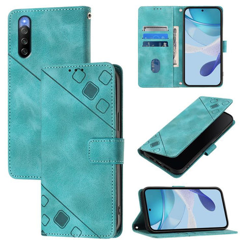 Skin-feel Embossed Leather Phone Case, For Sony Xperia 10 III / 10 III Lite