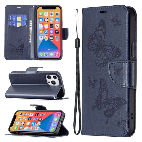Two Butterflies Embossing Leather Phone Case, For Xiaomi Poco F5 5G / Redmi Note 12 Turbo, For Xiaomi Redmi Note 12S 4G / Note 11, For Xiaomi Civi 3 5G