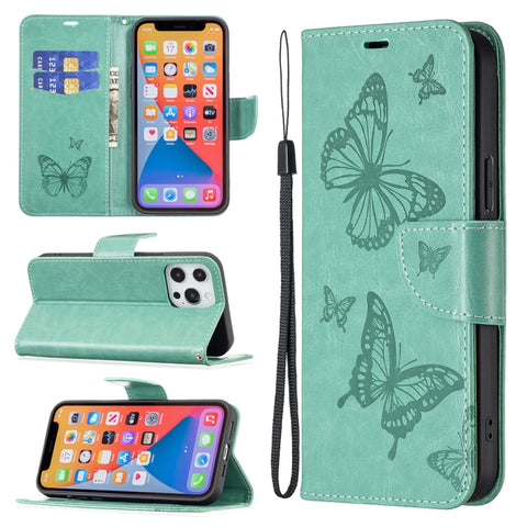 Two Butterflies Embossing Leather Phone Case, For Xiaomi Poco F5 5G / Redmi Note 12 Turbo, For Xiaomi Redmi Note 12S 4G / Note 11, For Xiaomi Civi 3 5G