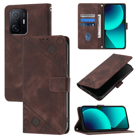 Skin Feel Embossed Leather Phone Case, For Xiaomi Mi 11 Pro, For Xiaomi Redmi Note 10 Pro 4G, For Xiaomi Poco M3 / Redmi 9 Power, For Xiaomi Redmi Note 9T Global, For Xiaomi Mi 11, For Xiaomi Redmi Note 9 4G / Redmi 10X 4G                              ...