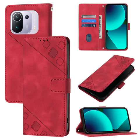 Skin Feel Embossed Leather Phone Case, For Xiaomi Mi 11 Pro, For Xiaomi Redmi Note 10 Pro 4G, For Xiaomi Poco M3 / Redmi 9 Power, For Xiaomi Redmi Note 9T Global, For Xiaomi Mi 11, For Xiaomi Redmi Note 9 4G / Redmi 10X 4G                              ...