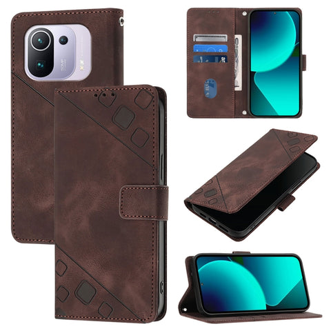 Skin Feel Embossed Leather Phone Case, For Xiaomi Mi 11 Pro, For Xiaomi Redmi Note 10 Pro 4G, For Xiaomi Poco M3 / Redmi 9 Power, For Xiaomi Redmi Note 9T Global, For Xiaomi Mi 11, For Xiaomi Redmi Note 9 4G / Redmi 10X 4G                              ...