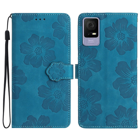 Flower Embossing Pattern Leather Phone Case, For TCL 405 / 406 / 408, For TCL 40 SE
