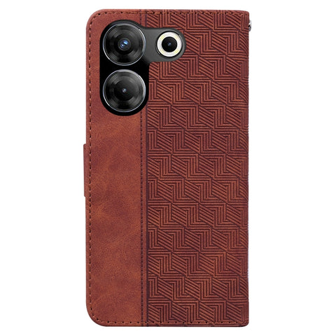 Geometric Embossed Leather Phone Case, For Tecno Camon 20 Pro 5G, For Tecno Pova 5, For Tecno Spark 10 5G, For Tecno Spark 10 Pro, For Tecno Spark 10 / Spark 10C