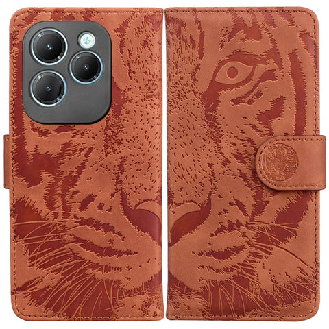 Tiger Embossing Pattern Flip Leather Phone Case, For Infinix Note 40 5G, For Infinix GT 20 Pro, For Infinix Note 40 Pro 4G / 5G, For Infinix Note 40 Pro+, For Infinix Note 40 4G, For Infinix Hot 40 / 40 Pro, For Infinix Smart 7 India/7 Plus            ...