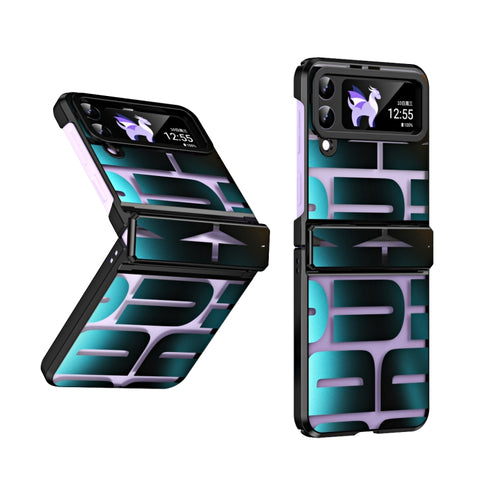Integrated Electroplating Folding Phone Case with Hinge, For Samsung Galaxy Z Flip4 5G