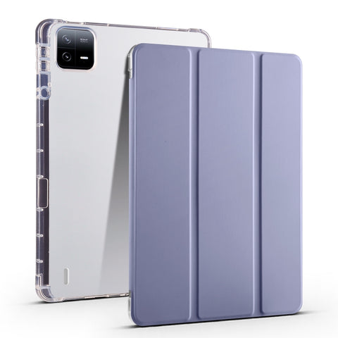 3-fold Clear TPU Smart Leather Tablet Case with Pen Slot, For Xiaomi Pad 7 / 7 Pro, For Xiaomi Redmi Pad Pro 12.1, For Xiaomi Pad 6S Pro, For Xiaomi Pad 6 Max 14, For Xiaomi Pad 6 / 6 Pro