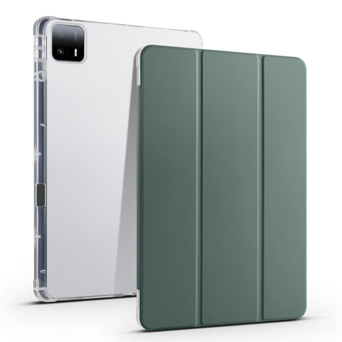 3-fold Clear TPU Smart Leather Tablet Case with Pen Slot, For Xiaomi Pad 7 / 7 Pro, For Xiaomi Redmi Pad Pro 12.1, For Xiaomi Pad 6S Pro, For Xiaomi Pad 6 Max 14, For Xiaomi Pad 6 / 6 Pro