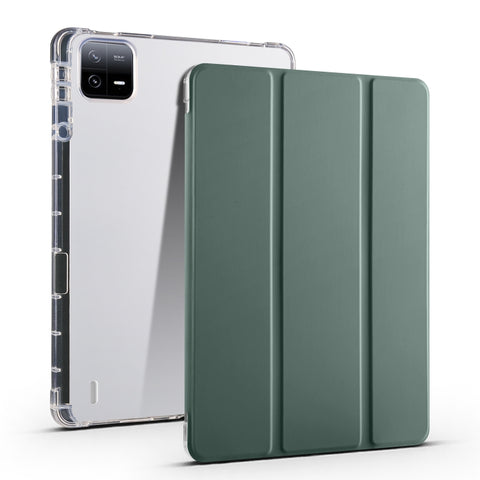 3-fold Clear TPU Smart Leather Tablet Case with Pen Slot, For Xiaomi Pad 7 / 7 Pro, For Xiaomi Redmi Pad Pro 12.1, For Xiaomi Pad 6S Pro, For Xiaomi Pad 6 Max 14, For Xiaomi Pad 6 / 6 Pro