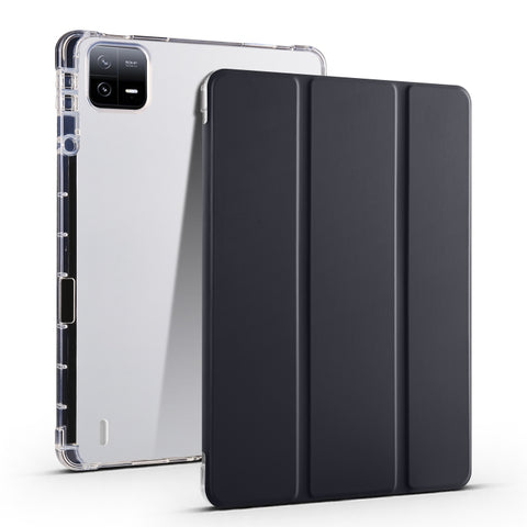 3-fold Clear TPU Smart Leather Tablet Case with Pen Slot, For Xiaomi Pad 7 / 7 Pro, For Xiaomi Redmi Pad Pro 12.1, For Xiaomi Pad 6S Pro, For Xiaomi Pad 6 Max 14, For Xiaomi Pad 6 / 6 Pro