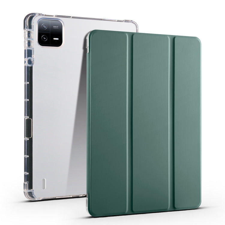 3-fold Clear TPU Smart Leather Tablet Case with Pen Slot, For Xiaomi Pad 7 / 7 Pro, For Xiaomi Redmi Pad Pro 12.1, For Xiaomi Pad 6S Pro, For Xiaomi Pad 6 Max 14, For Xiaomi Pad 6 / 6 Pro