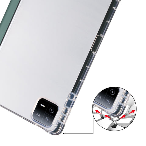 3-fold Clear TPU Smart Leather Tablet Case with Pen Slot, For Xiaomi Pad 7 / 7 Pro, For Xiaomi Redmi Pad Pro 12.1, For Xiaomi Pad 6S Pro, For Xiaomi Pad 6 Max 14, For Xiaomi Pad 6 / 6 Pro