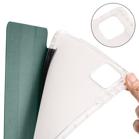3-fold Clear TPU Smart Leather Tablet Case with Pen Slot, For Xiaomi Pad 7 / 7 Pro, For Xiaomi Redmi Pad Pro 12.1, For Xiaomi Pad 6S Pro, For Xiaomi Pad 6 Max 14, For Xiaomi Pad 6 / 6 Pro