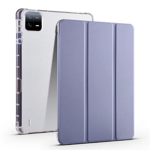3-fold Clear TPU Smart Leather Tablet Case with Pen Slot, For Xiaomi Pad 7 / 7 Pro, For Xiaomi Redmi Pad Pro 12.1, For Xiaomi Pad 6S Pro, For Xiaomi Pad 6 Max 14, For Xiaomi Pad 6 / 6 Pro