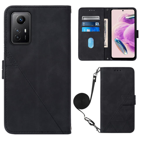 Crossbody 3D Embossed Flip Leather Phone Case, For Xiaomi Redmi Note 12S 4G Global, For Xiaomi Poco F5 5G/Redmi Note 12 Turbo, For Xiaomi Poco F5 Pro 5G/Redmi K60
