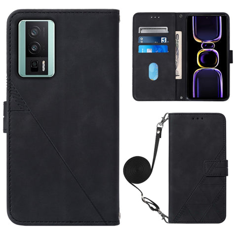 Crossbody 3D Embossed Flip Leather Phone Case, For Xiaomi Redmi Note 12S 4G Global, For Xiaomi Poco F5 5G/Redmi Note 12 Turbo, For Xiaomi Poco F5 Pro 5G/Redmi K60