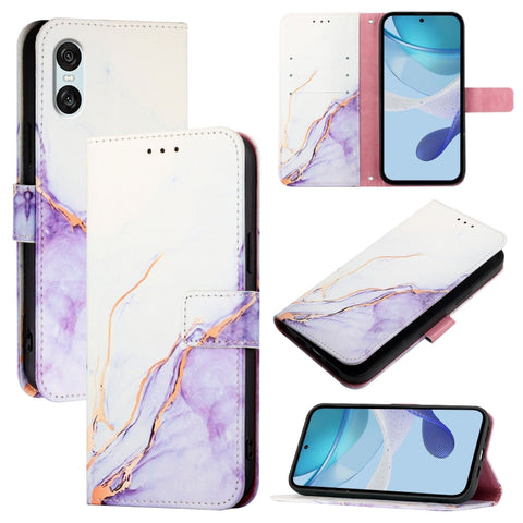 PT003 Marble Pattern Flip Leather Phone Case, For Sony Xperia 1 VIII, For Sony Xperia 10 VI, For Sony Xperia 1 VI, For Sony Xperia 5 VI, For Sony Xperia 5 V, For Sony Xperia 1 V, For Sony Xperia 10 V, For Sony Xperia 10 IV