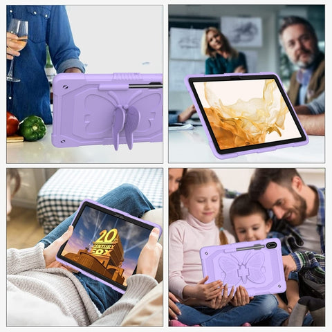 Butterfly Kickstand Heavy Duty Hard Rugged Tablet Case, For Samsung Galaxy Tab S8+ / S7+