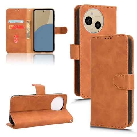 Skin Feel Magnetic Flip Leather Phone Case, For Sharp Aquos wish6, For Sharp Aquos R11, For Sharp Aquos R10, For Sharp Aquos wish5, For Sharp Aquos Sense9, For Sharp Aquos R9, For Sharp Aquos Sense8, For Sharp Aquos Wish 3