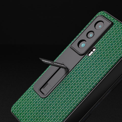ABEEL Integrated Genuine Leather Luxury Series Phone Case with Holder, For Honor Magic Vs
