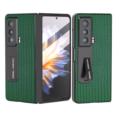 ABEEL Integrated Genuine Leather Luxury Series Phone Case with Holder, For Honor Magic Vs