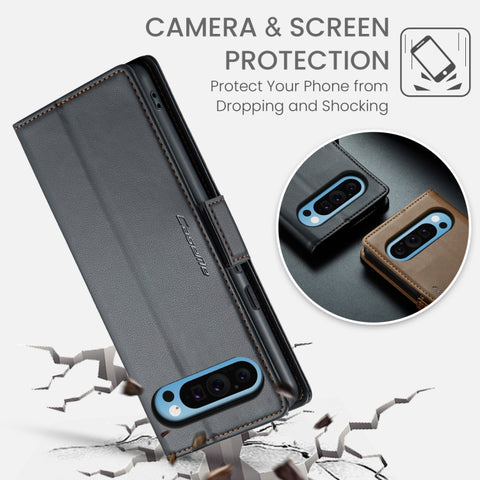 CaseMe 023 Butterfly Buckle Litchi Texture RFID Anti-theft Leather Phone Case, For Google Pixel 10 Pro XL / 9 Pro XL, For Google Pixel 10 / 10 Pro / 9, For Google Pixel 8a, For Google Pixel 8 Pro, For Google Pixel 8, For Google Pixel 7a