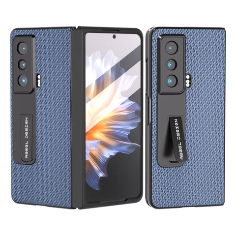 Carbon Fiber Texture Integrated Protective Phone Case with Holder, For Honor Magic Vs