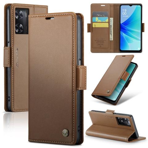 CaseMe 023 Butterfly Buckle Litchi Texture RFID Anti-theft Leather Phone Case, For OPPO A57 4G Global/A57s 4G Global, For OPPO Reno10 5G Global／Reno10 Pro Global, For OPPO Reno8 T 4G, For OPPO A77 4G Global / A57e 4G, For OPPO A78 4G, For OPPO A77s    ...
