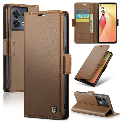 CaseMe 023 Butterfly Buckle Litchi Texture RFID Anti-theft Leather Phone Case, For OPPO A57 4G Global/A57s 4G Global, For OPPO Reno10 5G Global／Reno10 Pro Global, For OPPO Reno8 T 4G, For OPPO A77 4G Global / A57e 4G, For OPPO A78 4G, For OPPO A77s    ...