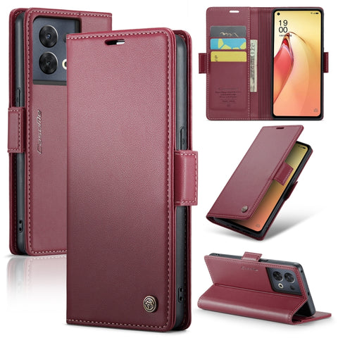 CaseMe 023 Butterfly Buckle Litchi Texture RFID Anti-theft Leather Phone Case, For OPPO A57 4G Global/A57s 4G Global, For OPPO Reno10 5G Global／Reno10 Pro Global, For OPPO Reno8 T 4G, For OPPO A77 4G Global / A57e 4G, For OPPO A78 4G, For OPPO A77s    ...