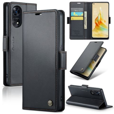 CaseMe 023 Butterfly Buckle Litchi Texture RFID Anti-theft Leather Phone Case, For OPPO A57 4G Global/A57s 4G Global, For OPPO Reno10 5G Global／Reno10 Pro Global, For OPPO Reno8 T 4G, For OPPO A77 4G Global / A57e 4G, For OPPO A78 4G, For OPPO A77s    ...