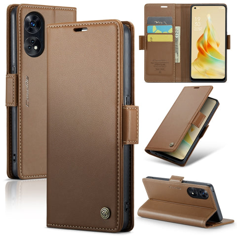 CaseMe 023 Butterfly Buckle Litchi Texture RFID Anti-theft Leather Phone Case, For OPPO A57 4G Global/A57s 4G Global, For OPPO Reno10 5G Global／Reno10 Pro Global, For OPPO Reno8 T 4G, For OPPO A77 4G Global / A57e 4G, For OPPO A78 4G, For OPPO A77s    ...
