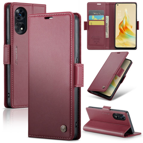 CaseMe 023 Butterfly Buckle Litchi Texture RFID Anti-theft Leather Phone Case, For OPPO A57 4G Global/A57s 4G Global, For OPPO Reno10 5G Global／Reno10 Pro Global, For OPPO Reno8 T 4G, For OPPO A77 4G Global / A57e 4G, For OPPO A78 4G, For OPPO A77s    ...